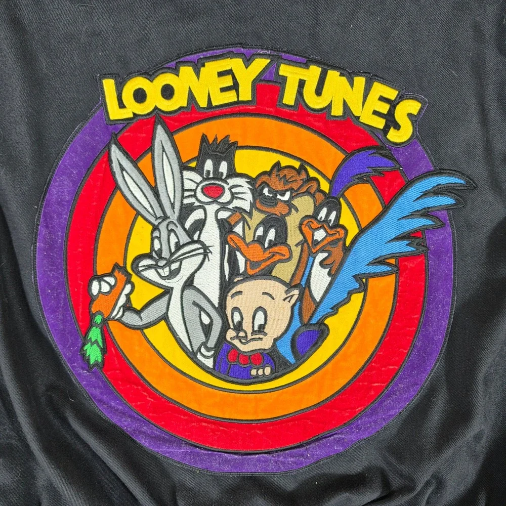 Vintage 1992 Jeff Hamilton x Looney Tunes Leather Varsity Jacket Mens Size XL